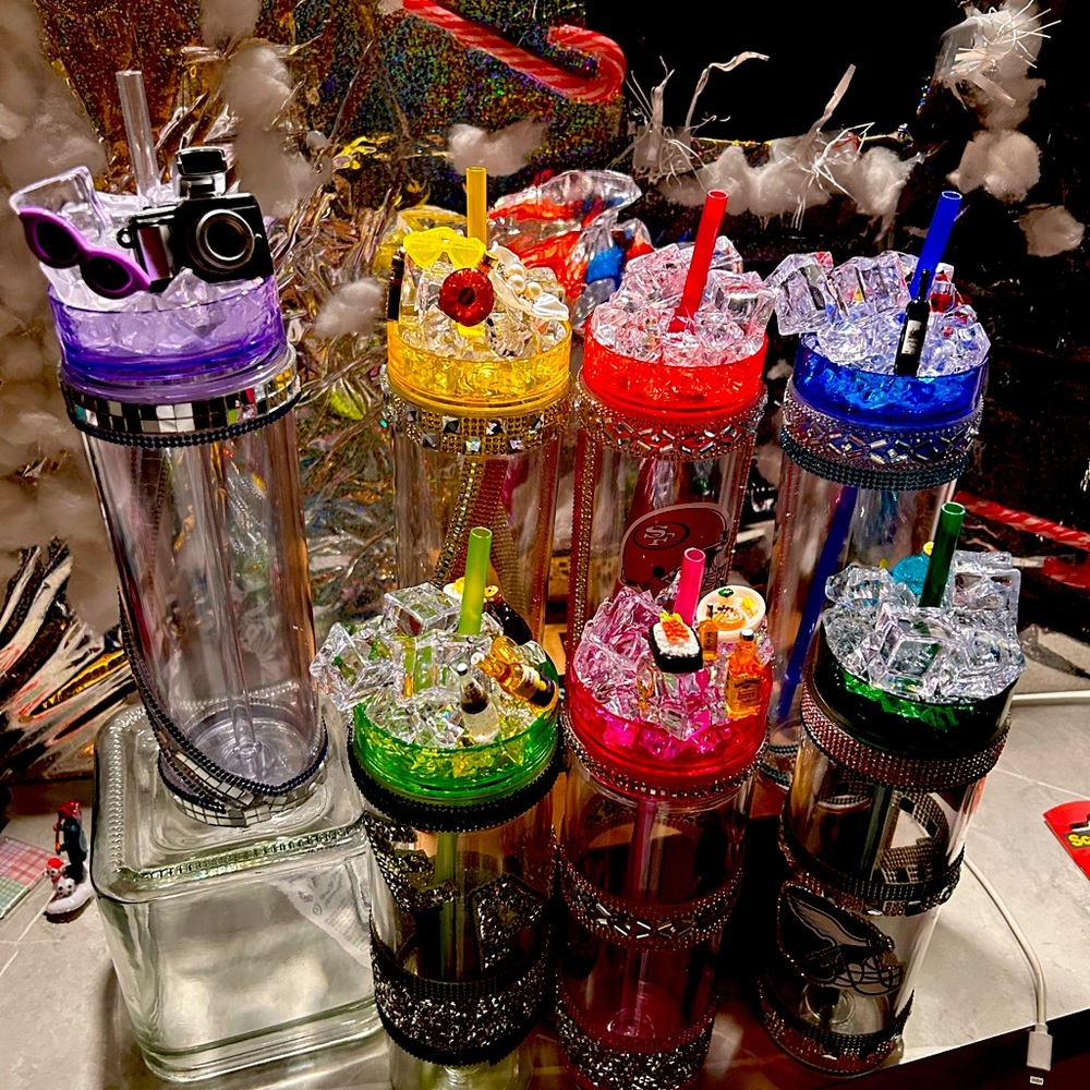 These are custom-made vacation cups or personal cups. I make each by hand.